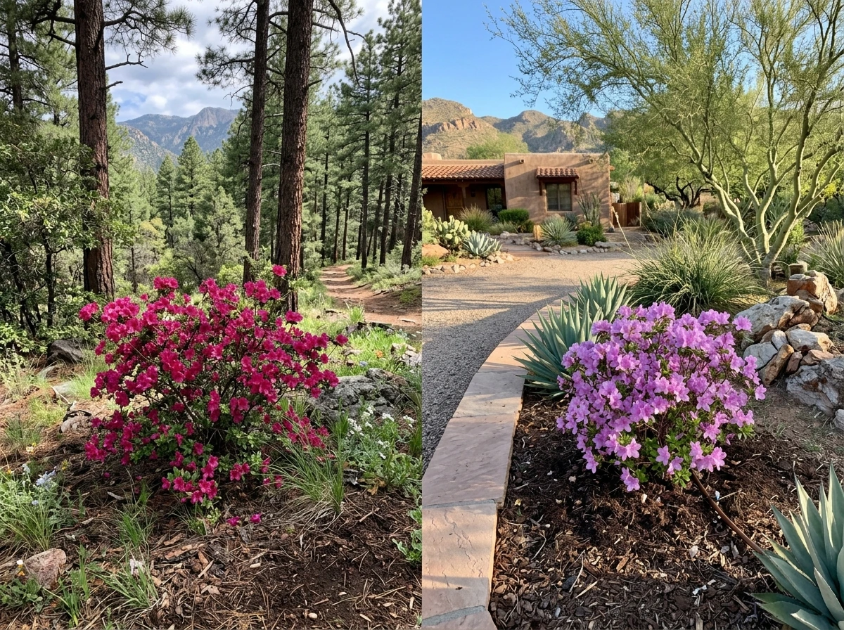Azaleas blooming across Arizona landscapes with cooler high-elevation context